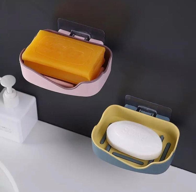 Self Adhesive Double Layer Soap Holder, Bathroom Wall Hanging Soap Box Self Adhesive Double Layer Soap Holder, Bathroom Wall Hanging Soap Box